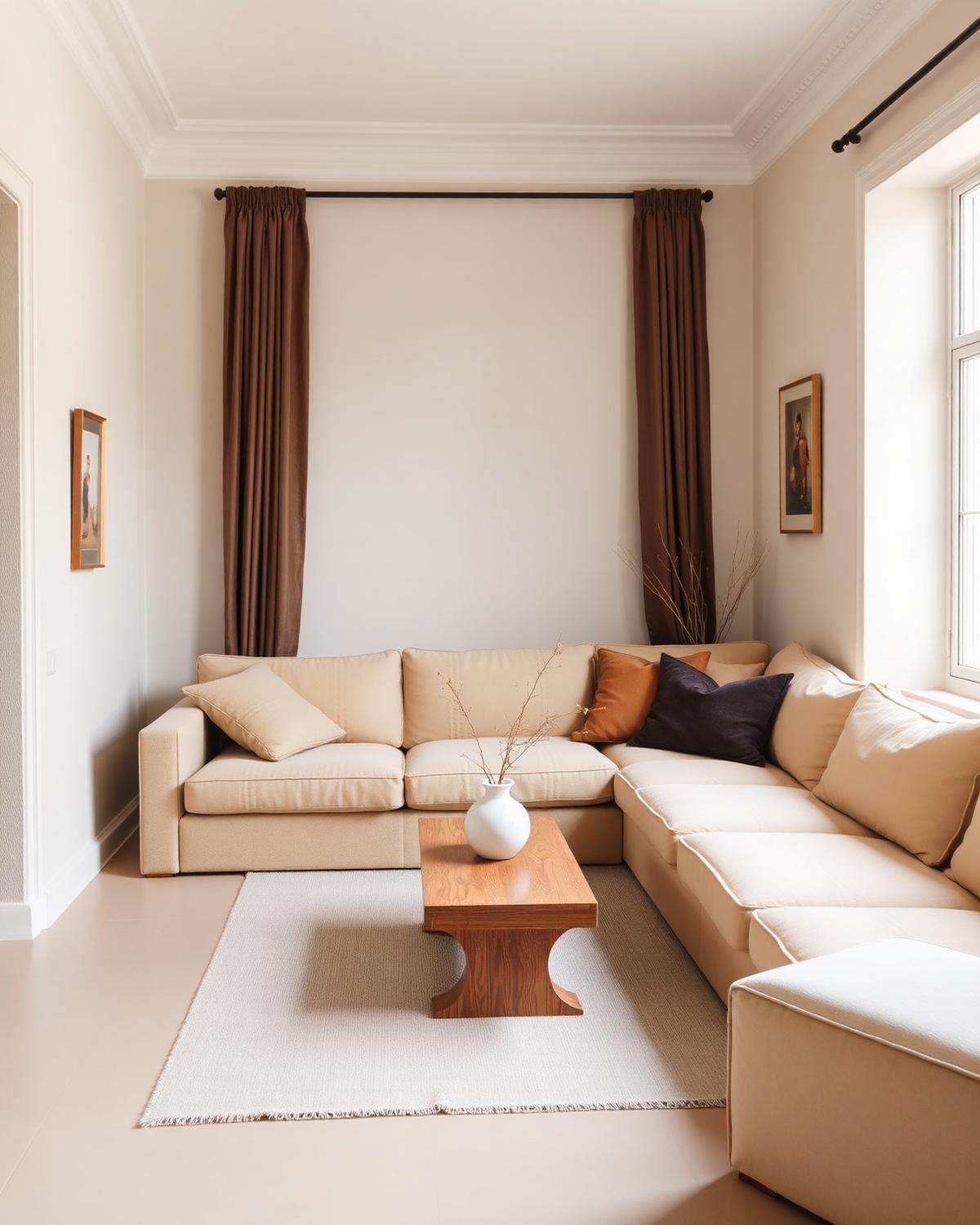 Warm minimalist living room